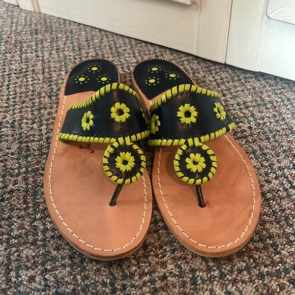 JACK ROGERS Navajo Heritage Jacks Slide Sandals Midnight/ green  Womens US 10 - Picture 2 of 7